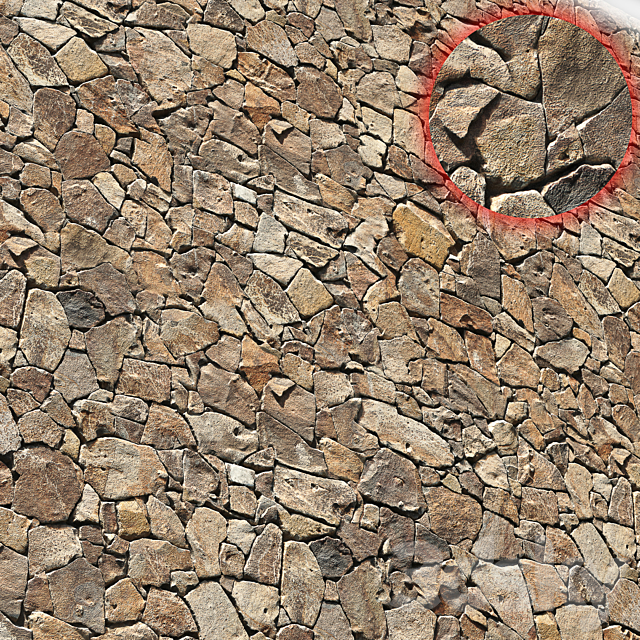 Stone Wall 1 3DS Max Model - thumbnail 2