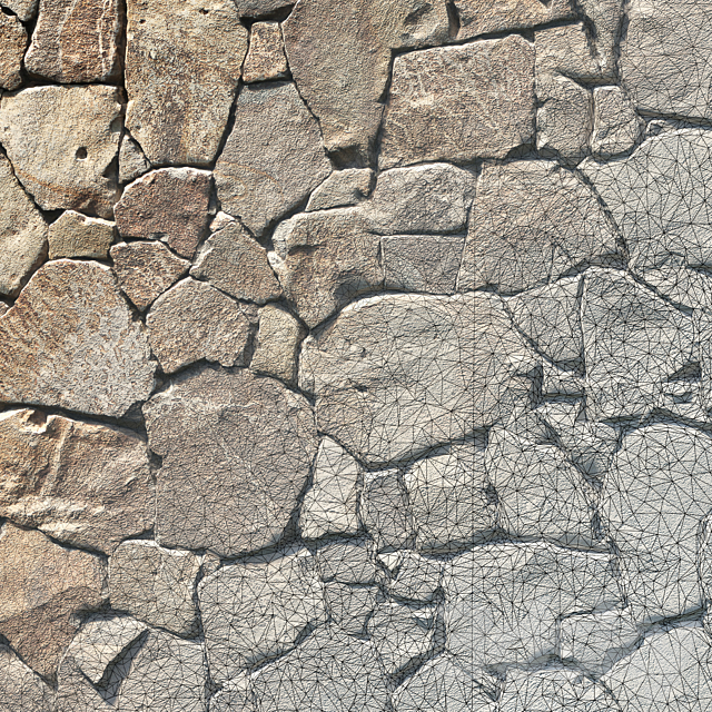 Stone Wall 1 3DS Max Model - thumbnail 3