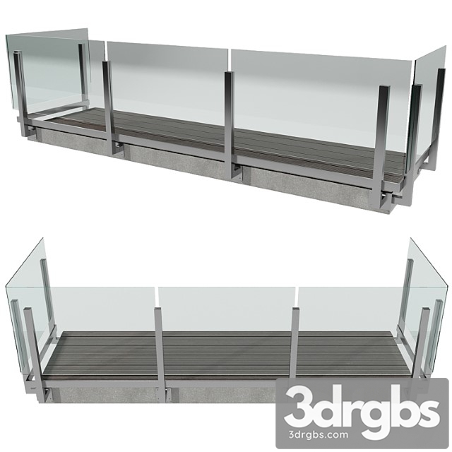 Terrace and balustrade no5 3dsmax Download - thumbnail 1