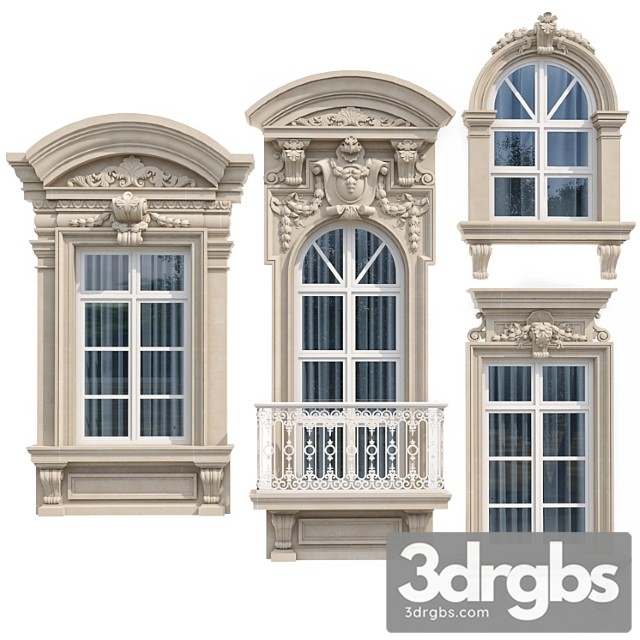 Windows In Modern Classic Style 8 3dsmax Download - thumbnail 1