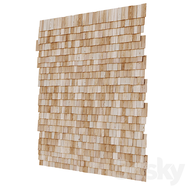 Wooden roof tiles seamless model 3ds Max - thumbnail 2