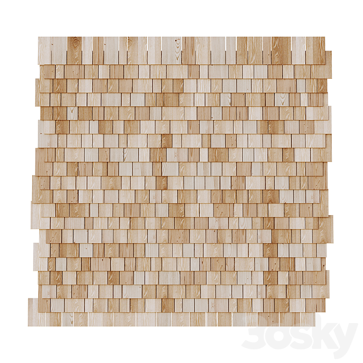 Wooden roof tiles seamless model_5 3DS Max - thumbnail 1