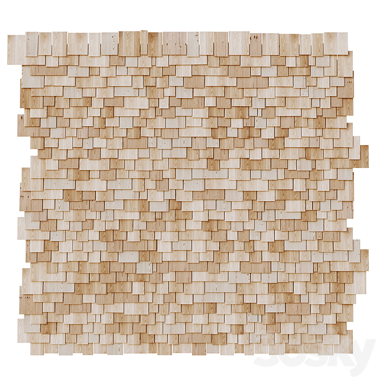 Wooden roof tiles seamless pattern_1 3DS Max - thumbnail 1