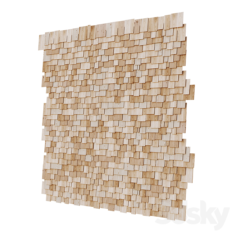 Wooden roof tiles seamless pattern_1 3DS Max - thumbnail 2