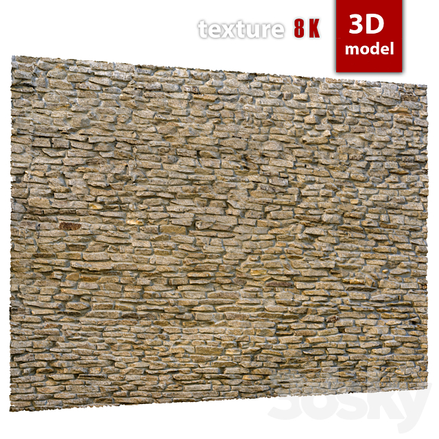 346 Stone Wall 3ds Max - thumbnail 1