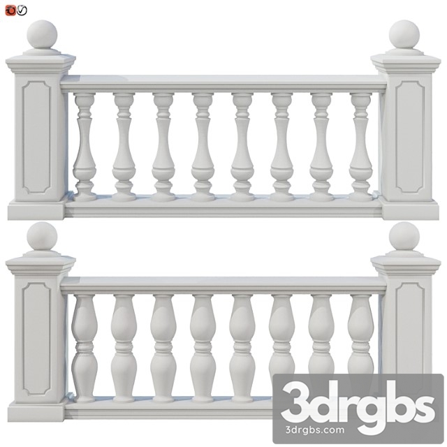 Balustrade Classic Set 4 3dsmax Download - thumbnail 1