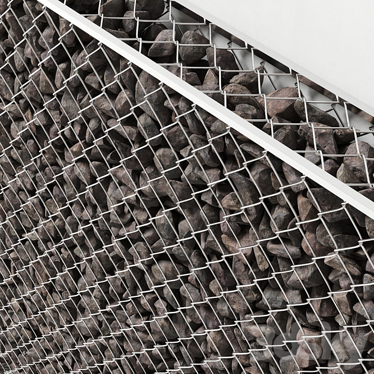 Big gabion stone \/ Big gabion with stone 3DS Max Model - thumbnail 2