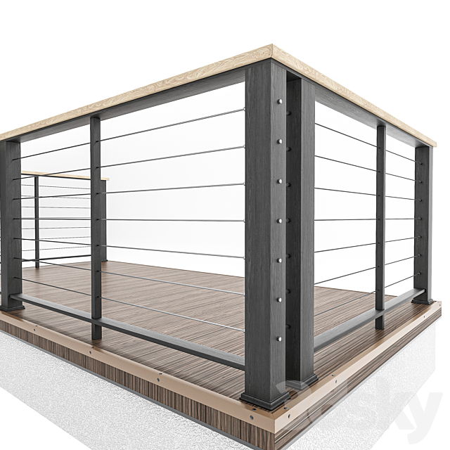 cable railing 3ds Max - thumbnail 3