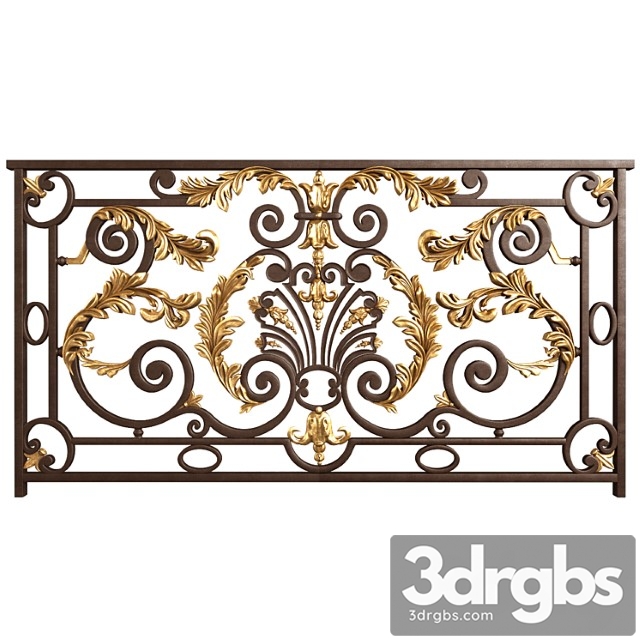 Classic Forging Wrought Iron Railing 3dsmax Download - thumbnail 1