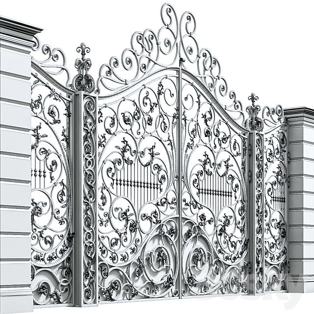 Classic gate 3DS Max Model - thumbnail 3