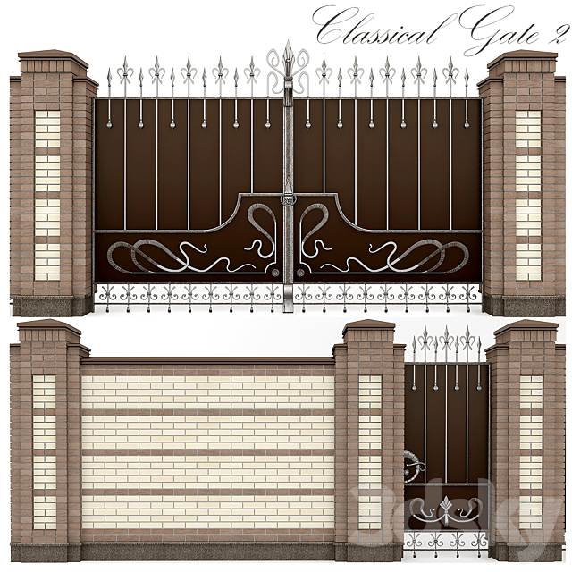 Classical forged gate 2 3DSMax File - thumbnail 1