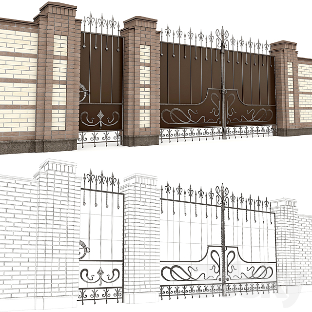 Classical forged gate 2 3DSMax File - thumbnail 2