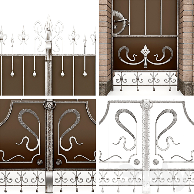 Classical forged gate 2 3DSMax File - thumbnail 3