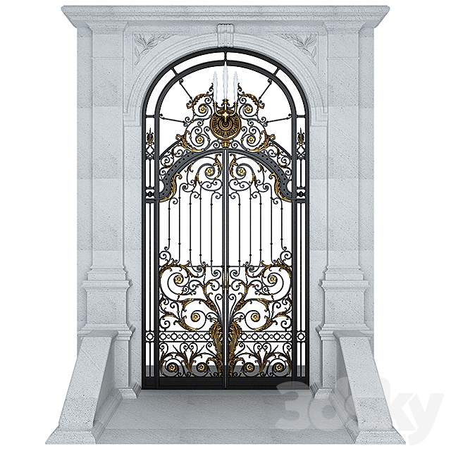 Entry door gate 3DS Max Model - thumbnail 2