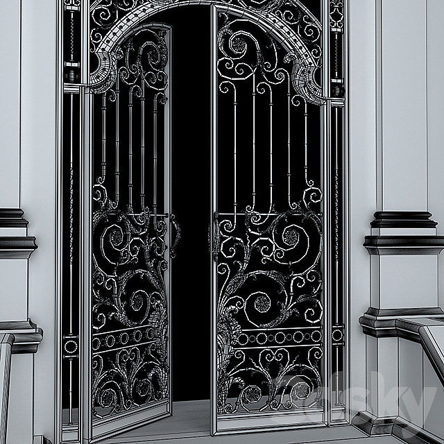 Entry door gate 3DS Max Model - thumbnail 3