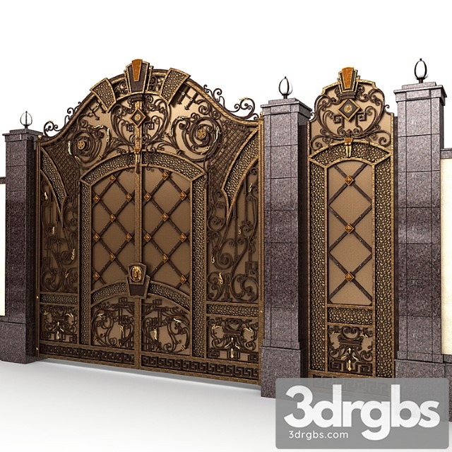 Exclusive Gate With Wicket Door 3dsmax Download - thumbnail 1