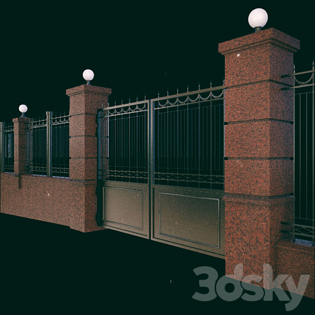 Fence administration 3DS Max Model - thumbnail 2