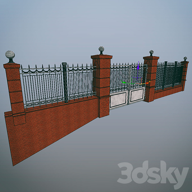 Fence administration 3DS Max Model - thumbnail 3