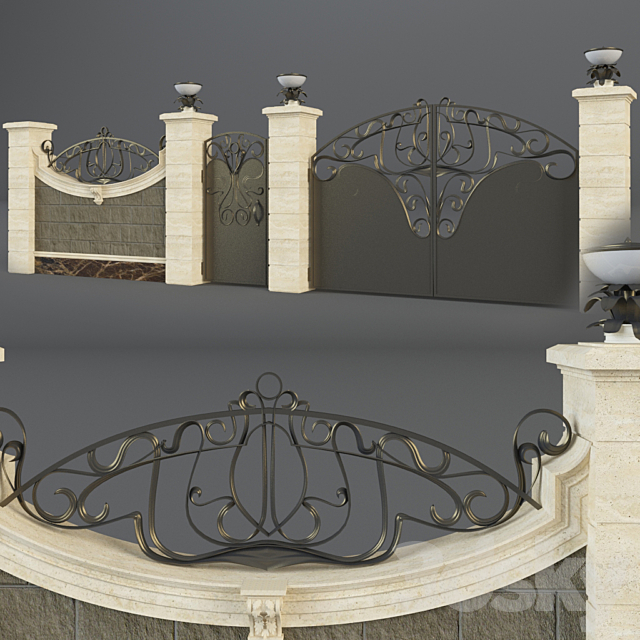 Fence Art Nouveau 3ds Max - thumbnail 1