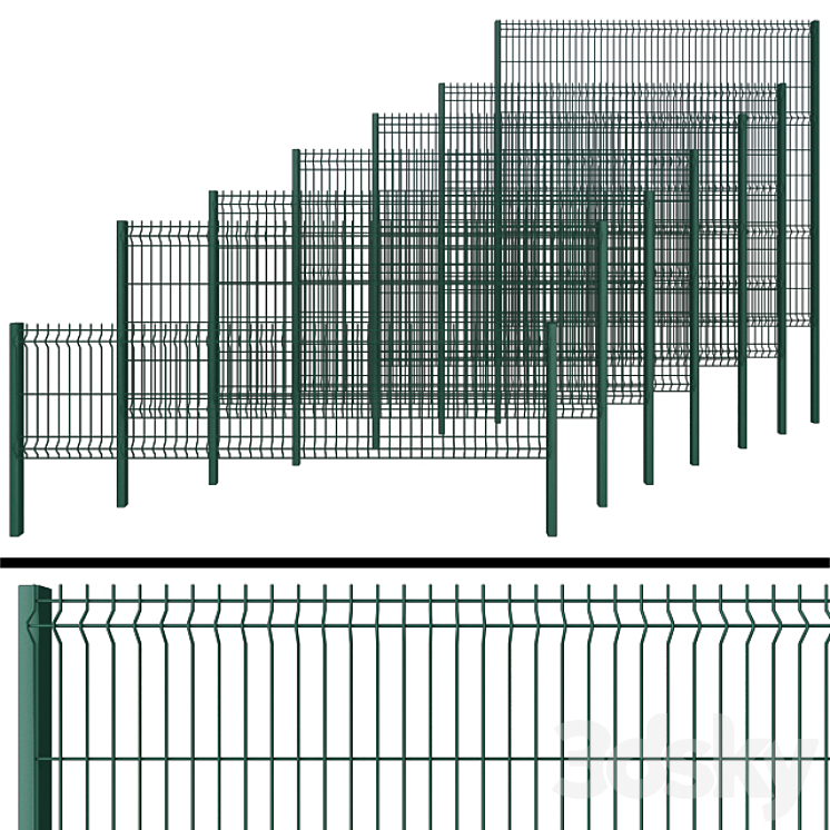 Fence for gates and gates 3DS Max - thumbnail 1