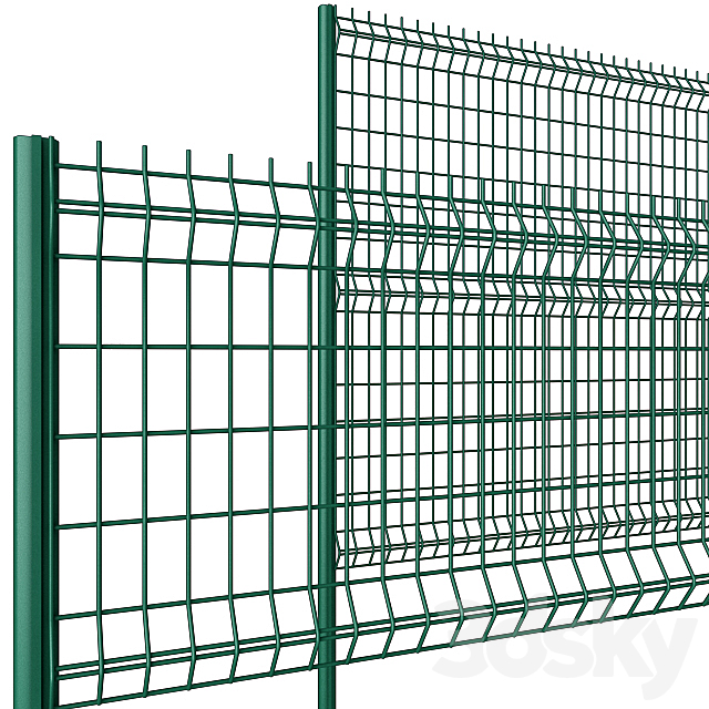 Fence for gates and gates 3DS Max Model - thumbnail 2