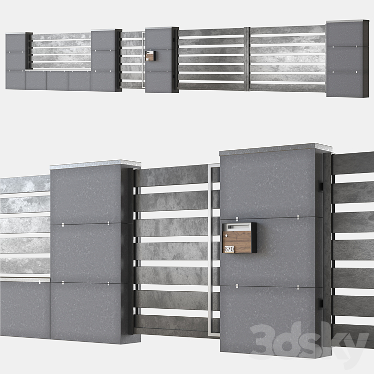 Fence Gray 3DS Max - thumbnail 1