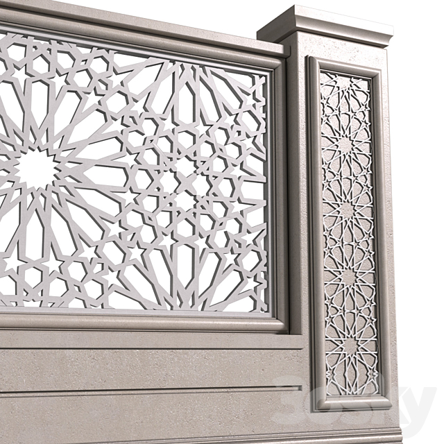 Fence in oriental style. Arabian Fence 3DS Max Model - thumbnail 5