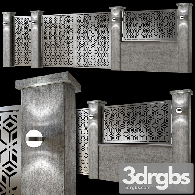 Fence Modern 02 3dsmax Download - thumbnail 1