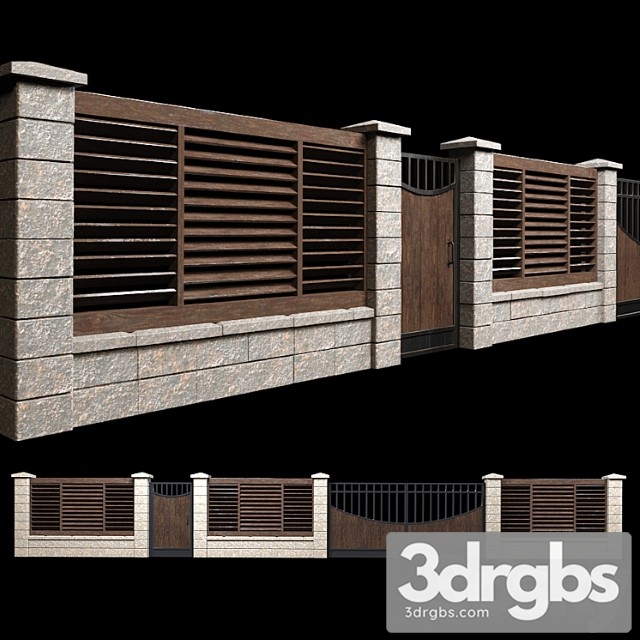 Fence With Gate And Wicket 2 3dsmax Download - thumbnail 1