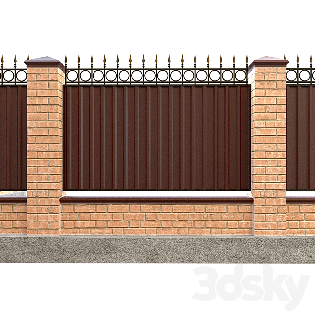 Fence with gate and wicket 5 3DSMax File - thumbnail 3