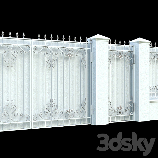Fence with gates and wicket 3DSMax File - thumbnail 3