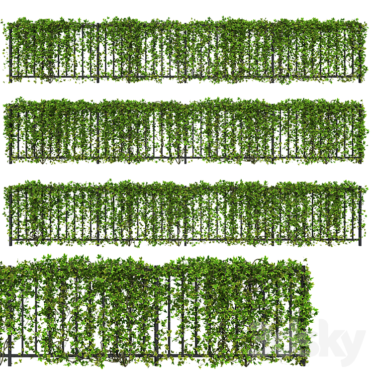 Fence with Ivy v16 3DS Max Model - thumbnail 1