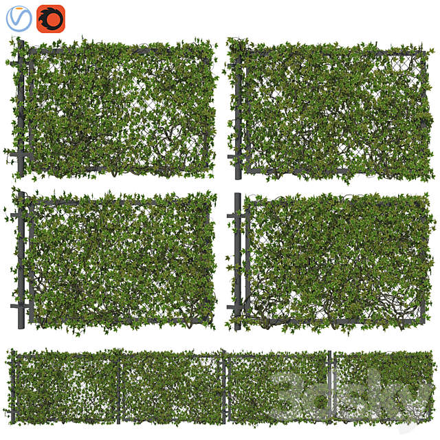 Fence with ivy v2 3ds Max - thumbnail 1