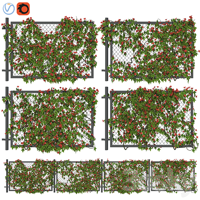 Fence with ivy v3 3ds Max - thumbnail 1