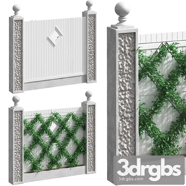 Fence With Landscaping 3dsmax Download - thumbnail 1