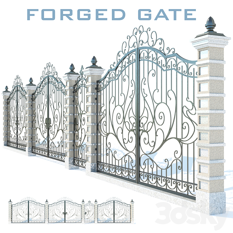 FORGED ENTRANCE GATE №1 3DS Max - thumbnail 1