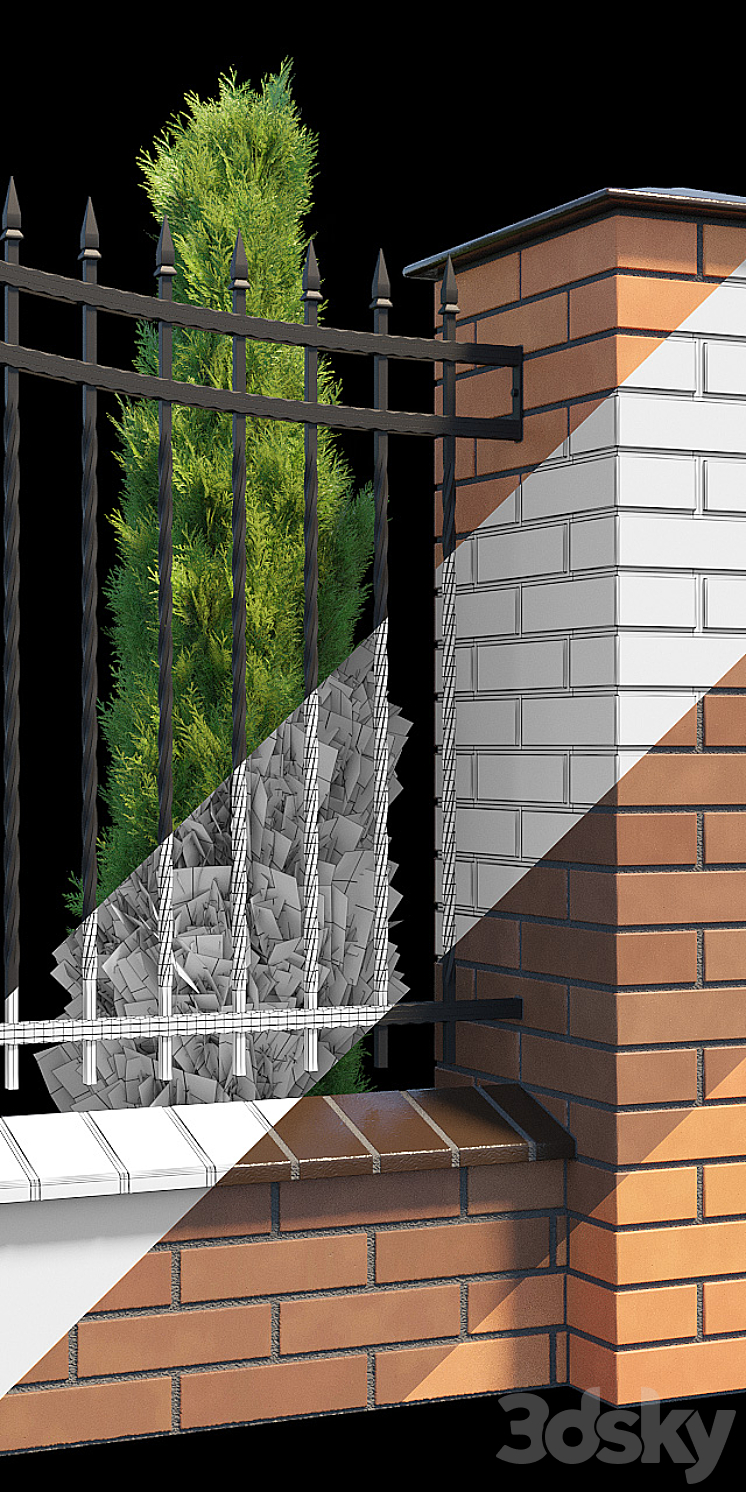 Forged fence 3DS Max - thumbnail 2