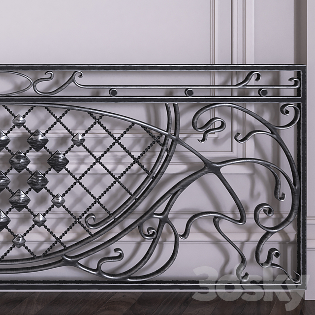 Forged fence 3DS Max Model - thumbnail 2