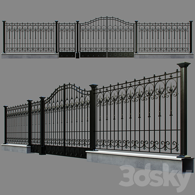 Forged fence 3DSMax File - thumbnail 1