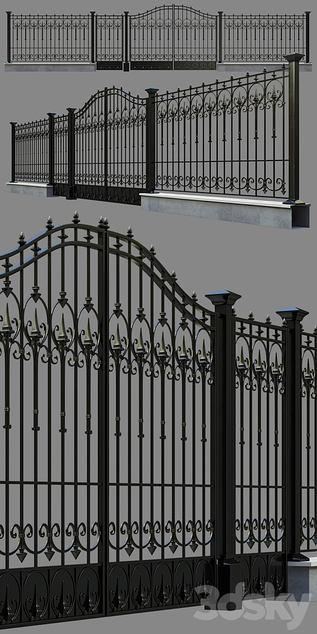 Forged fence 3DSMax File - thumbnail 2