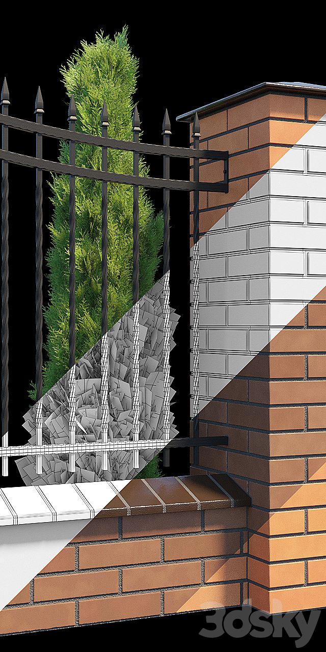 Forged fence 3DSMax File - thumbnail 2