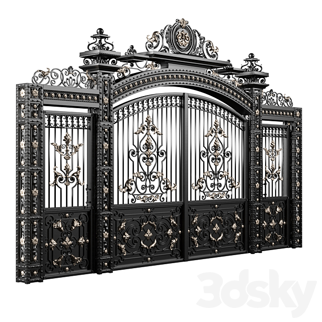 Forged gates 3DS Max Model - thumbnail 1