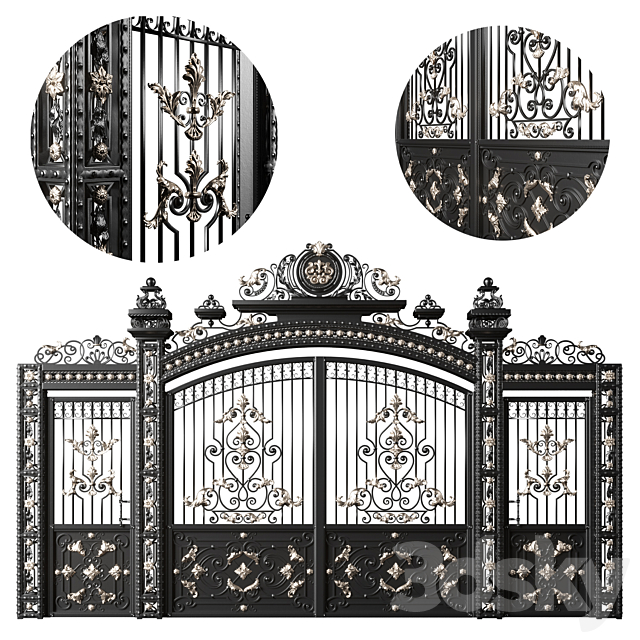 Forged gates 3DS Max Model - thumbnail 2