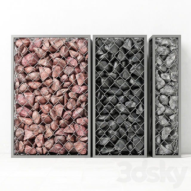 Gabion medium rock stone 3ds Max - thumbnail 1