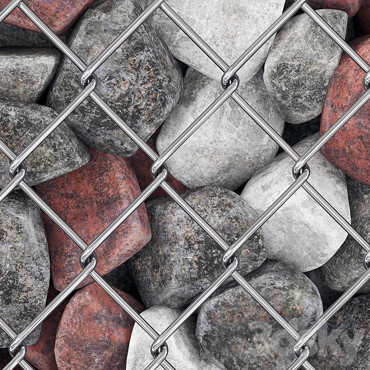 Gabion medium stone color 3DS Max - thumbnail 2