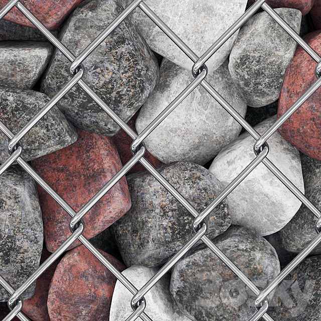 Gabion medium stone color 3DSMax File - thumbnail 2