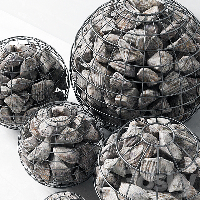 Gabion sphere rock stone _ Gabion sphere from rocky stone 3DS Max Model - thumbnail 2