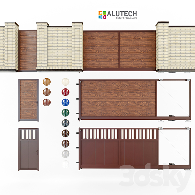 Gate alutech 1 3ds Max - thumbnail 1