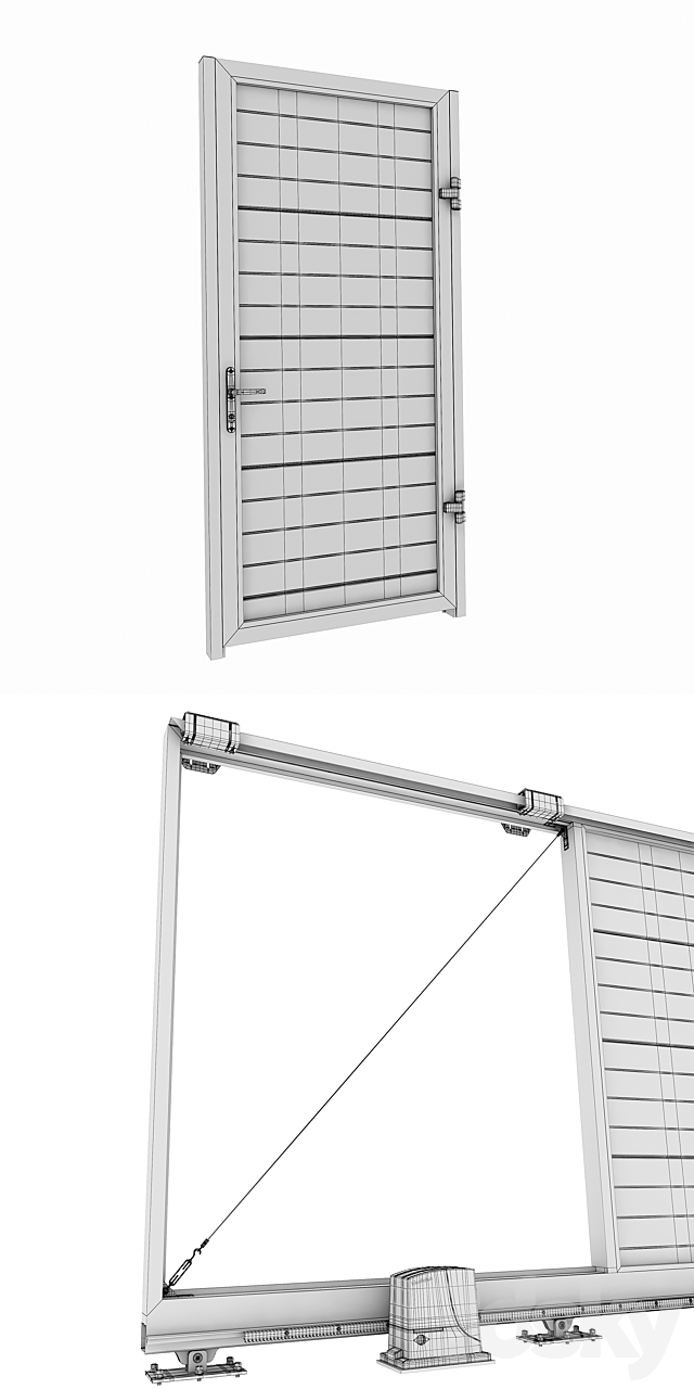 Gate alutech 1 3ds Max - thumbnail 3