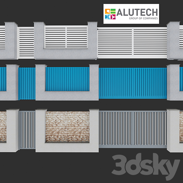 Gate alutech 2 3ds Max - thumbnail 1